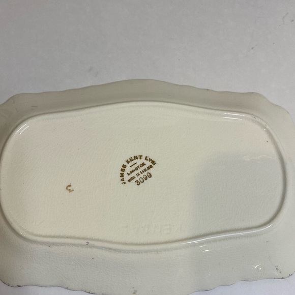 Vtg James Kent Bone China Cream, Sugar and Tray to Hold Both Purple Flowers - Picture 12 of 14